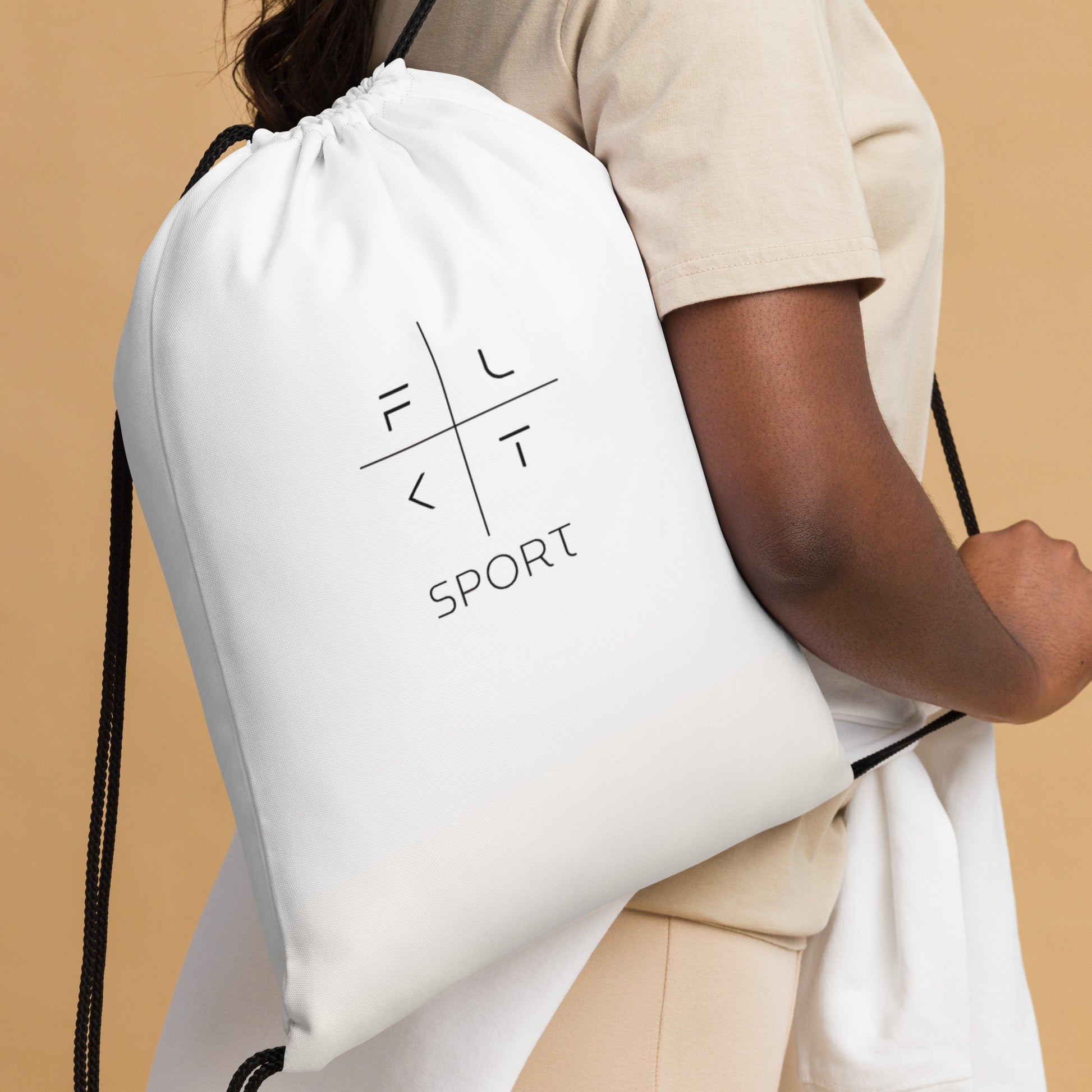 FLAKOUT Sport Unisex Drawstring Bag - White - FLAKOUT