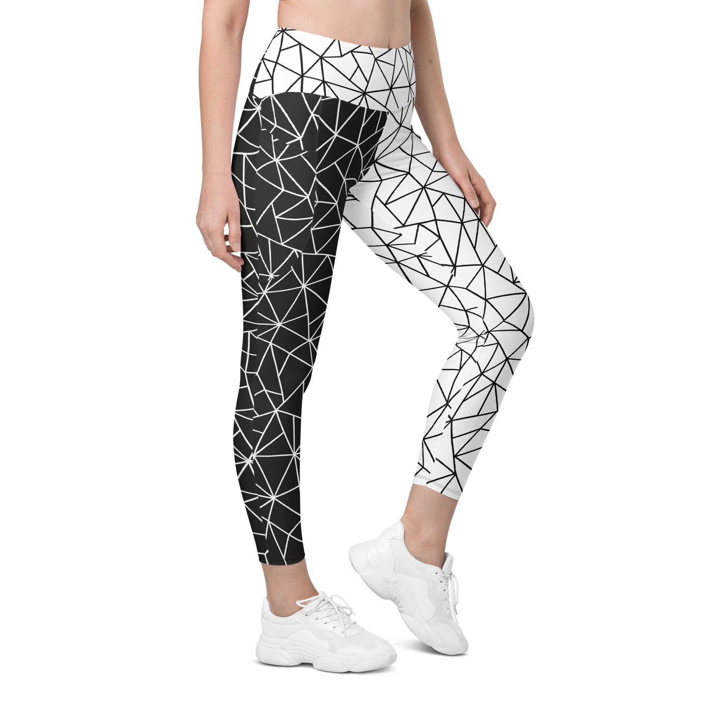 Angular Allure Women's Double Color Leggings With Pockets - FLAKOUT