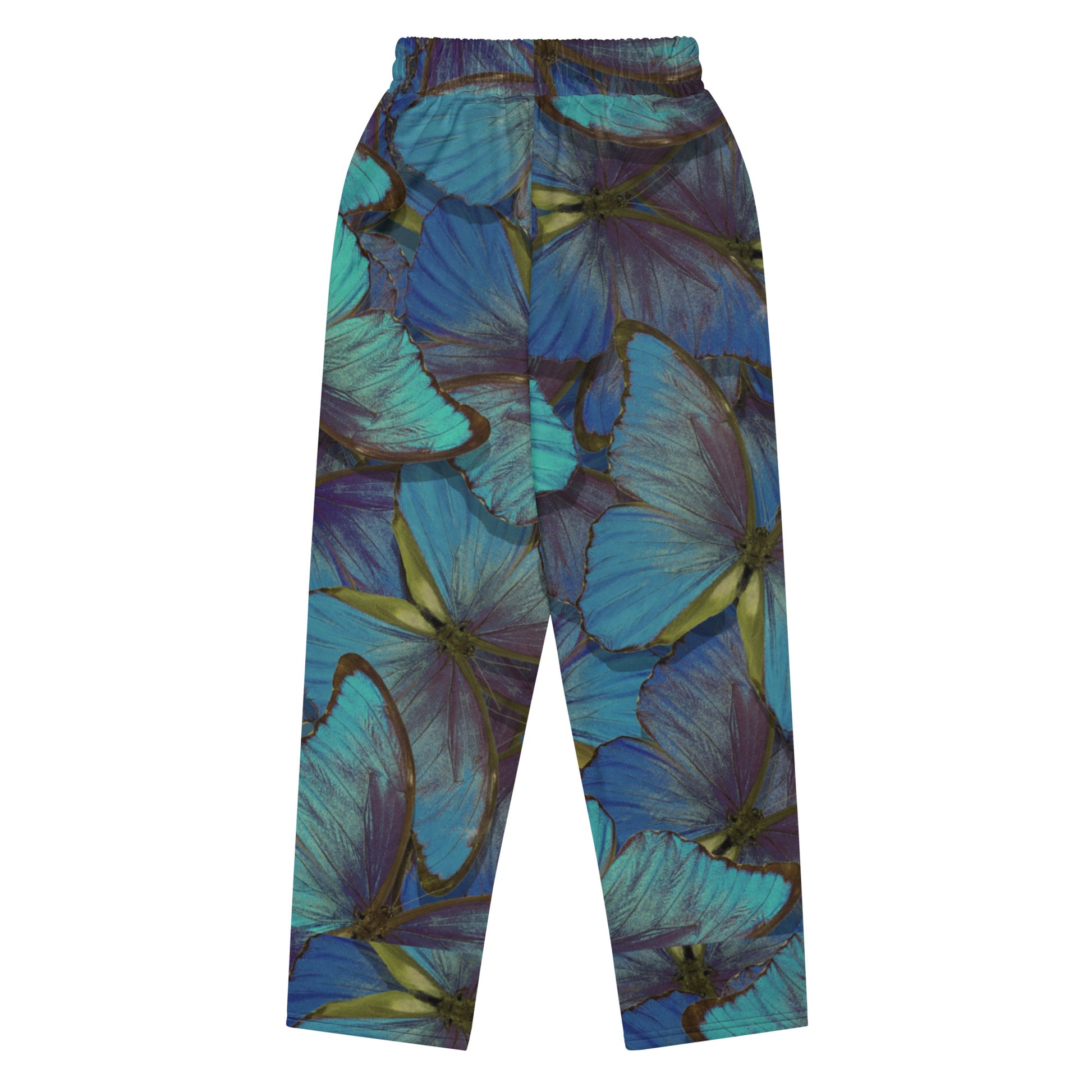 Blue-Gold Flutter Women's Wide-leg Recycled Joggers - FLAKOUT