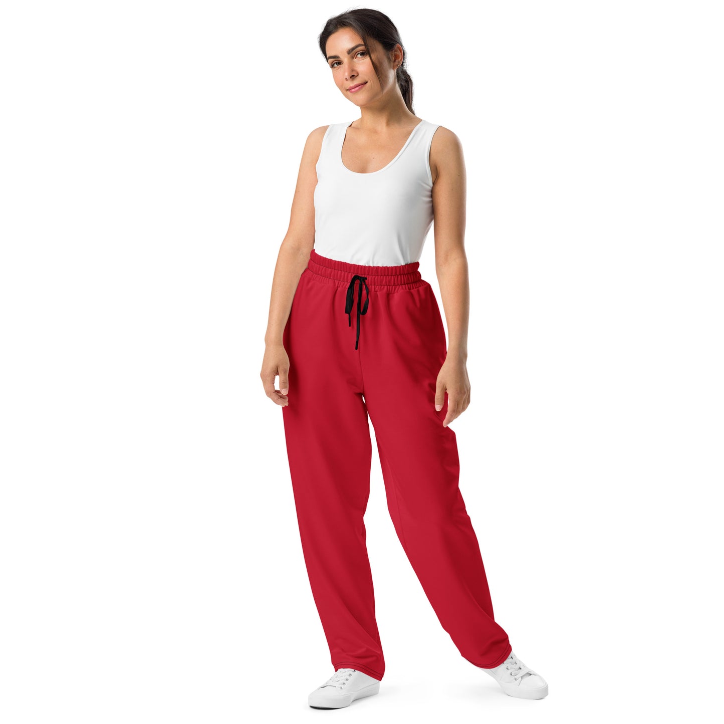 Unisex Wide-leg Recycled Joggers - Red - FLAKOUT