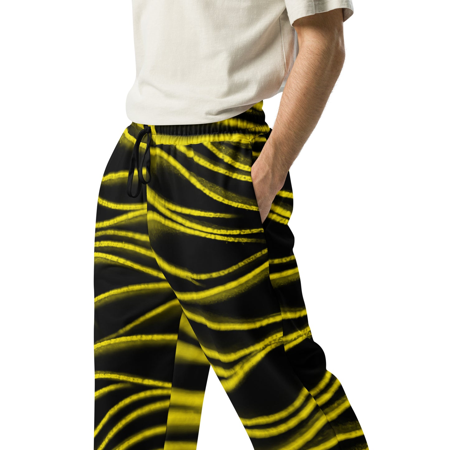 Yellow Glints Unisex Wide-leg Recycled Joggers - FLAKOUT