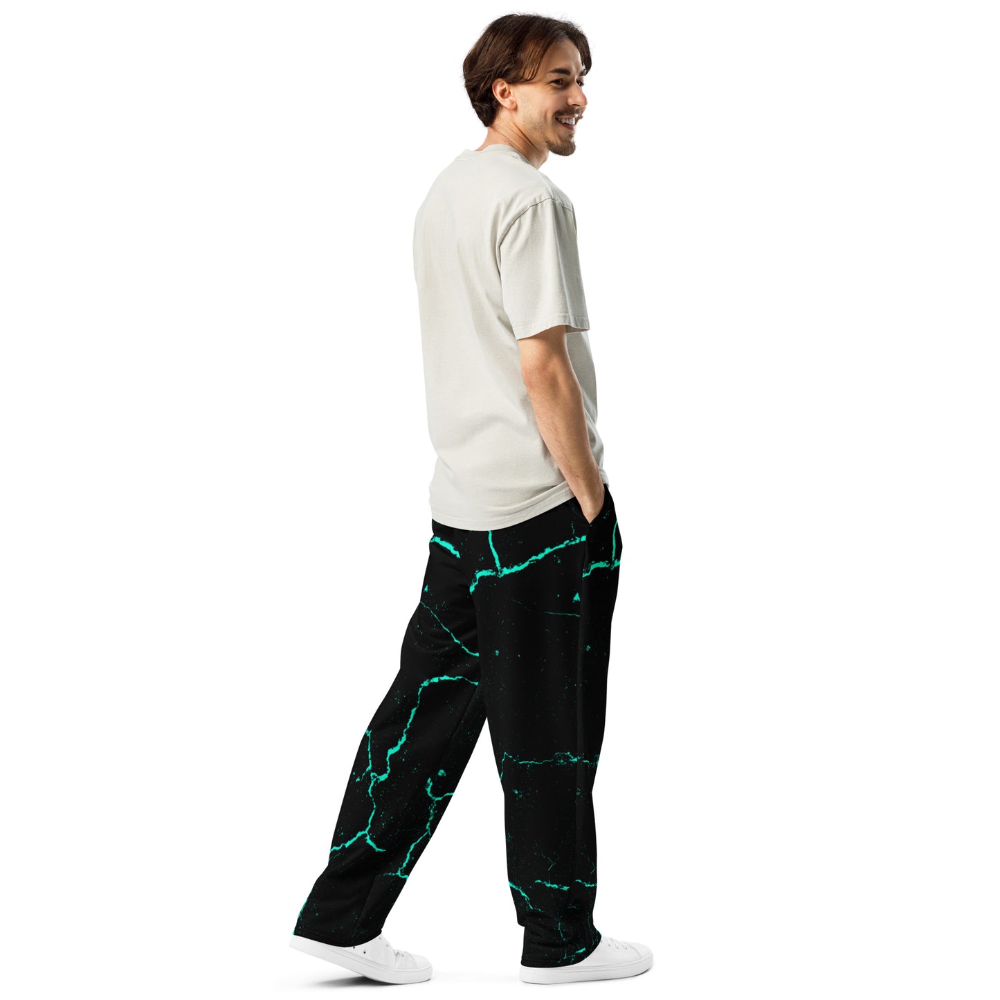 Galactic Glow Unisex Wide-leg Recycled Joggers - FLAKOUT