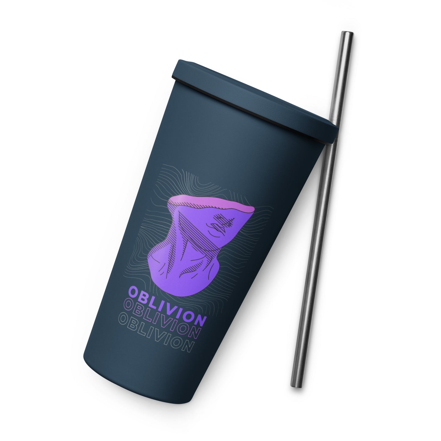 Violet Veil Of Oblivion Insulated Tumbler With A Straw - FLAKOUT