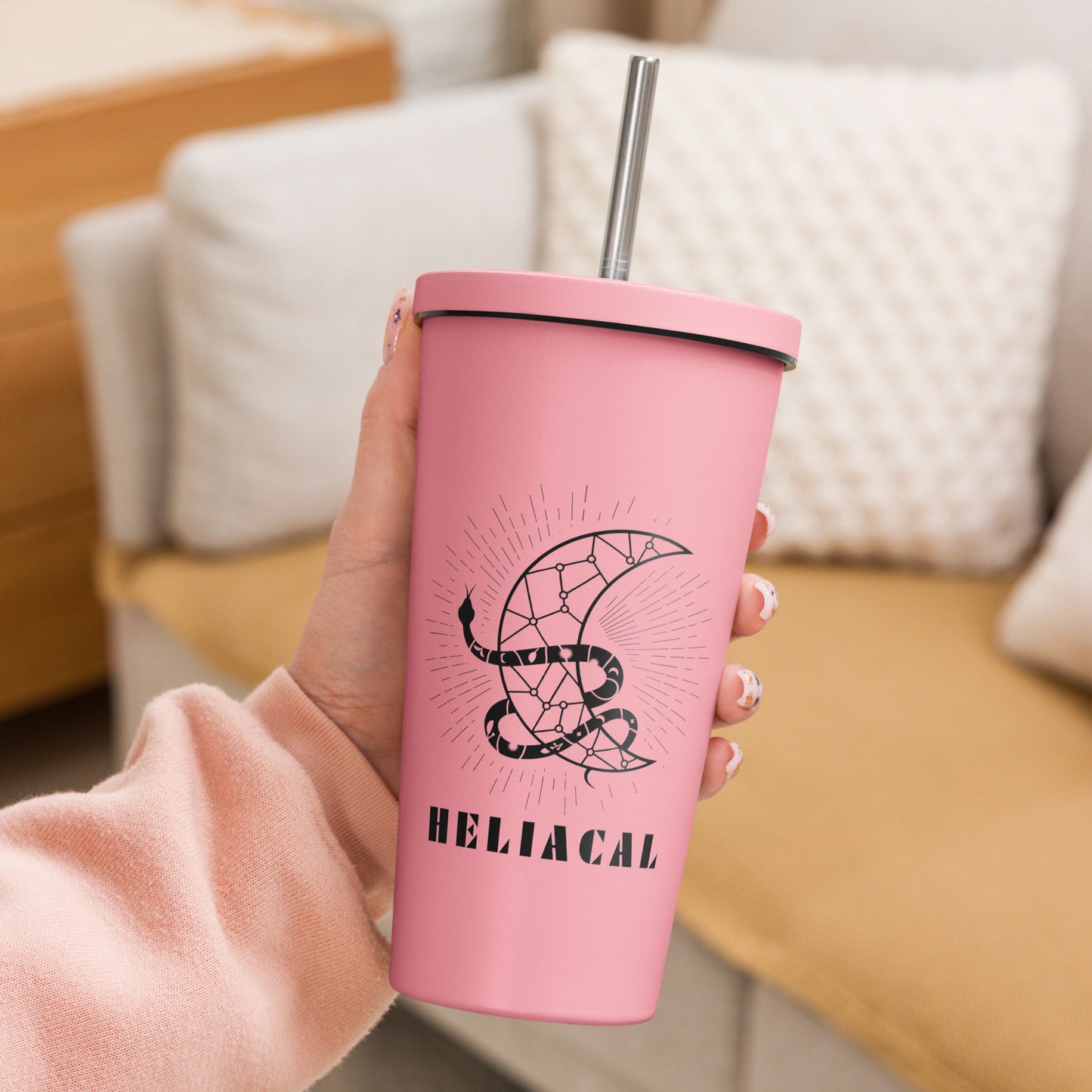 Celestial Heliacal Glow Insulated Tumbler With A Straw - FLAKOUT