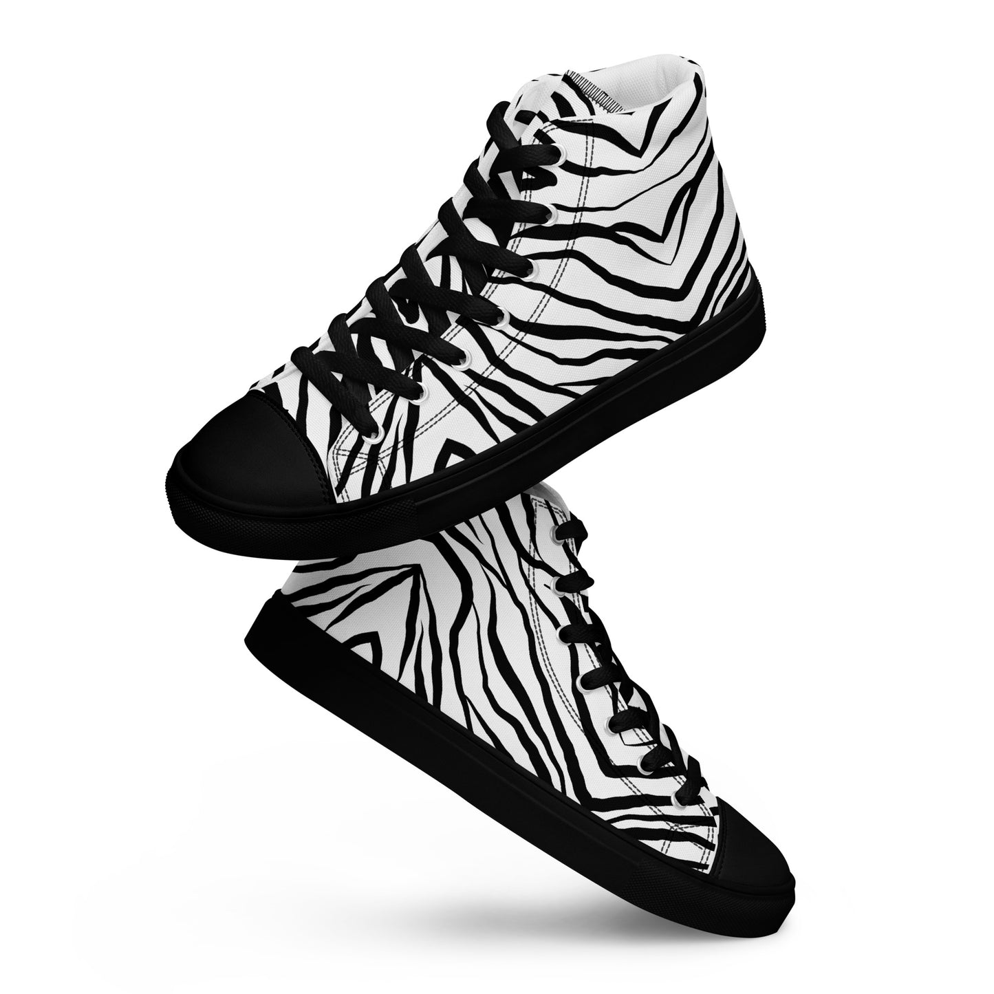 Striped Zebra Vibrance Men’s High Top Canvas Shoes - FLAKOUT