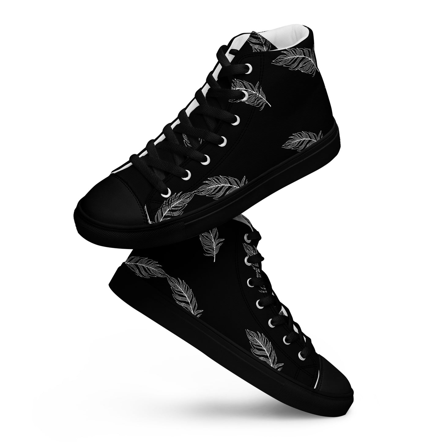 Ethereal Plumes Men’s High Top Canvas Shoes - FLAKOUT