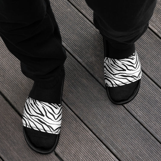 Striped Zebra Vibrance Men’s Slides - FLAKOUT