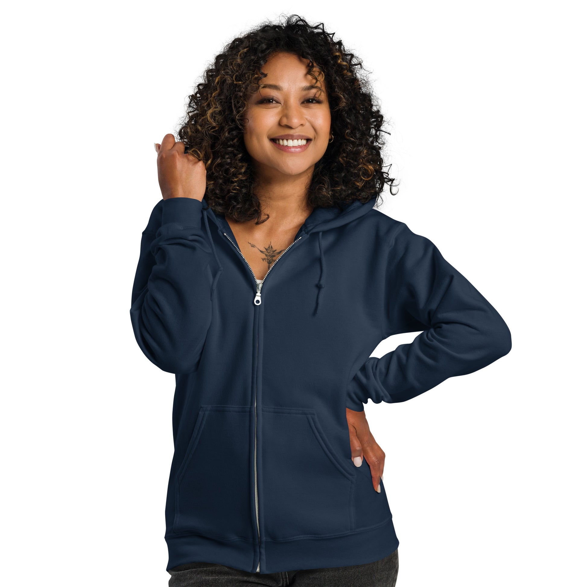 Nebuluxe Brilliance Heavy Harmony Fusion Zip Hoodie - Navy - FLAKOUT