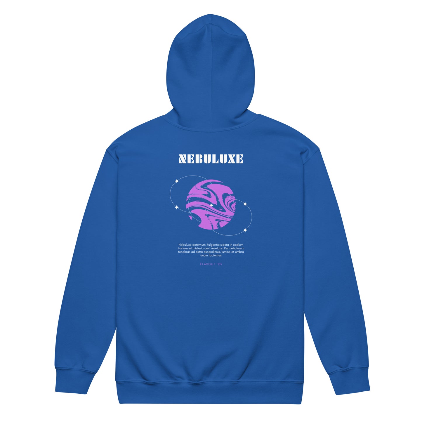 Nebuluxe Brilliance Heavy Harmony Fusion Zip Hoodie - Royal - FLAKOUT