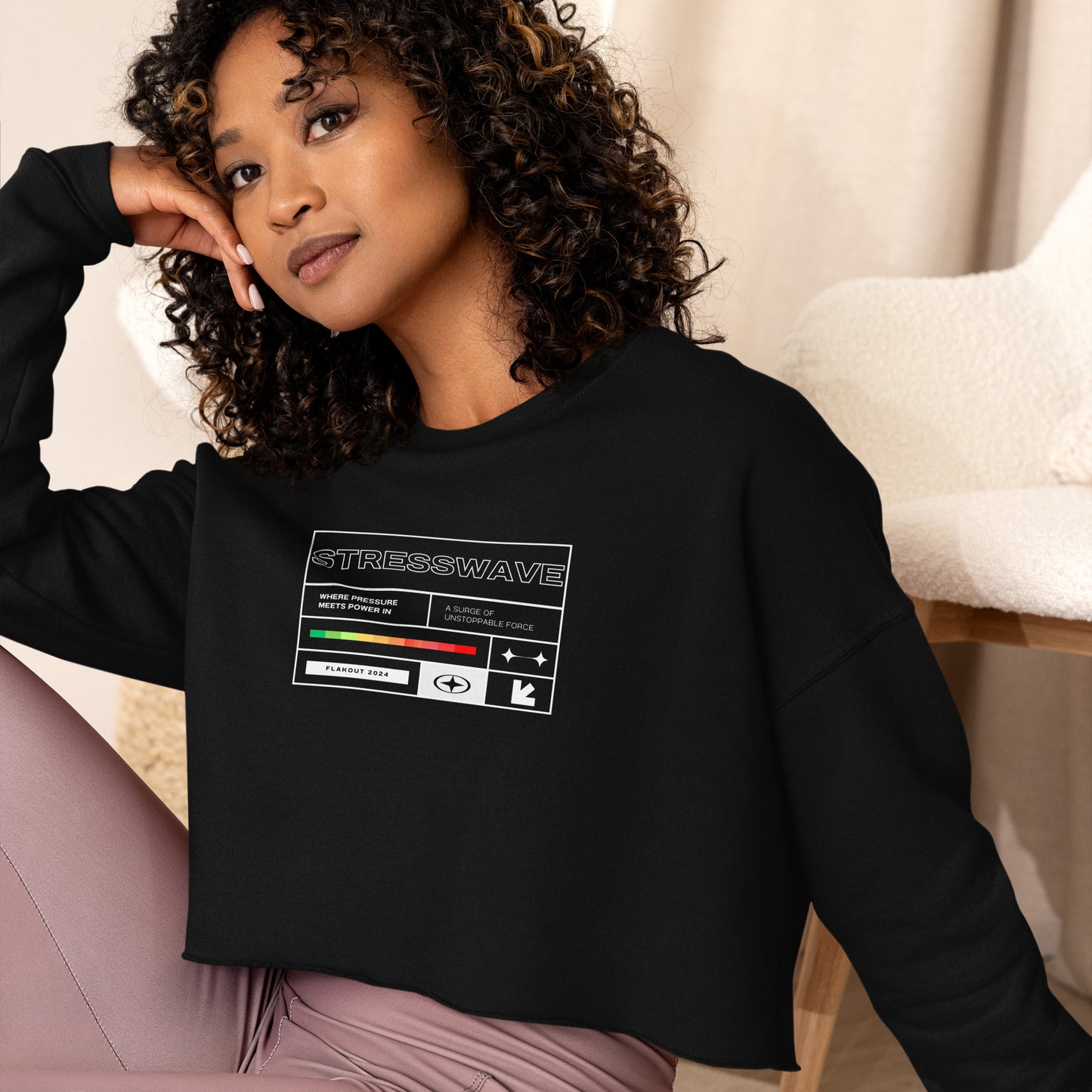 Stresswave Women's Crop Sweatshirt - FLAKOUT