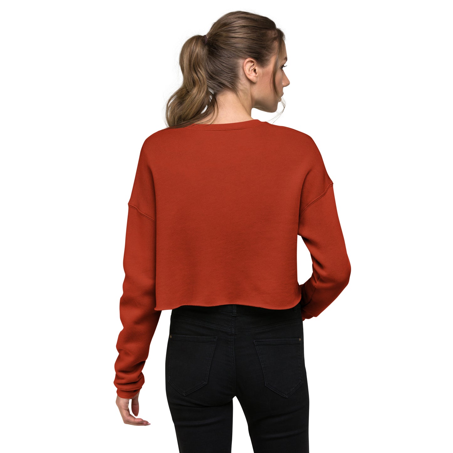 Lunar Eclipsis Women's Crop Sweatshirt - Brick - FLAKOUT