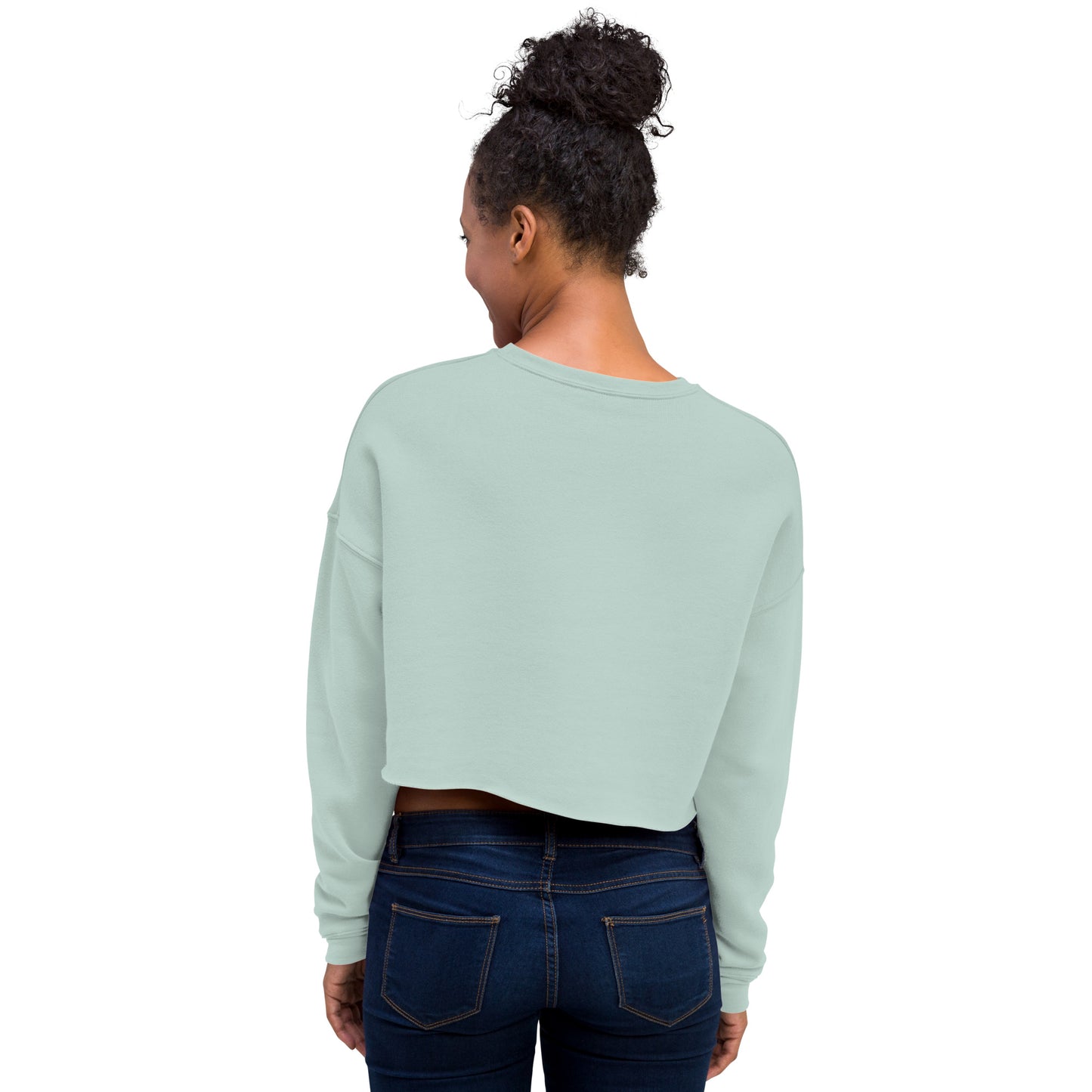 Limerence Women's Crop Sweatshirt - Dusty Blue - FLAKOUT