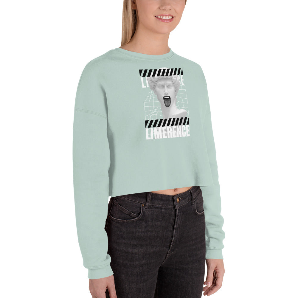 Limerence Women's Crop Sweatshirt - Dusty Blue - FLAKOUT