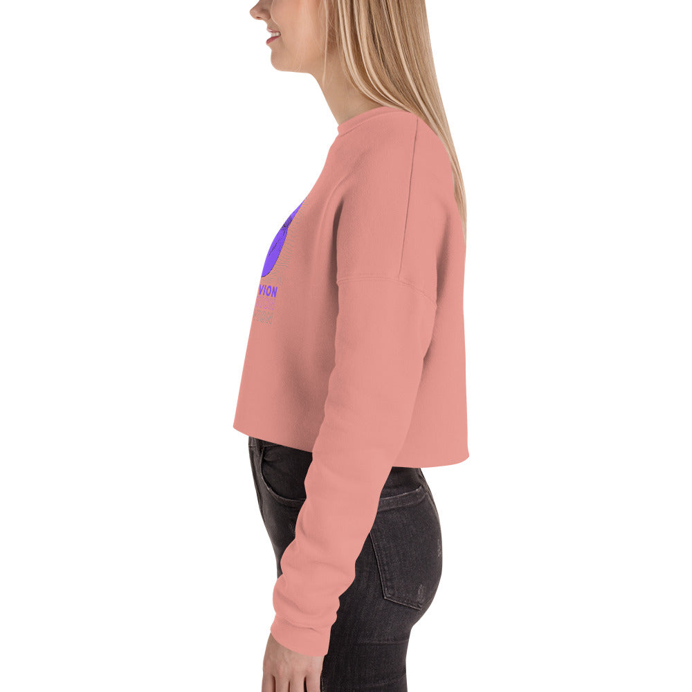 Violet Veil Of Oblivion Women's Crop Sweatshirt - Mauve - FLAKOUT