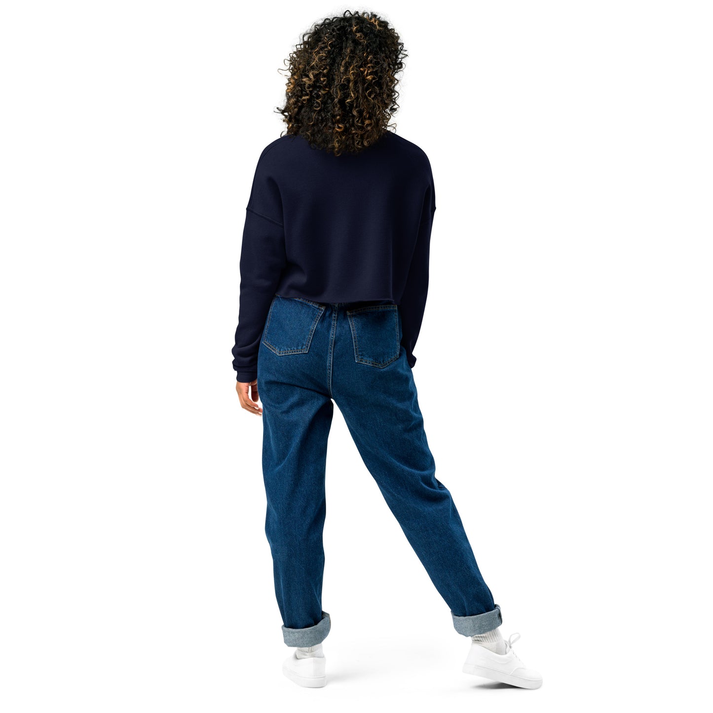 Streetwise Urbanity Women's Crop Sweatshirt - Navy - FLAKOUT