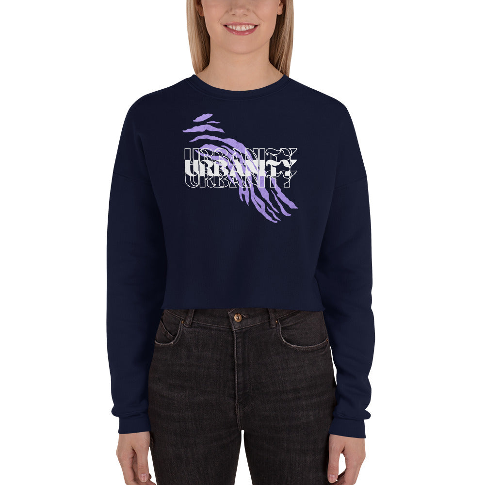 Streetwise Urbanity Women's Crop Sweatshirt - Navy - FLAKOUT