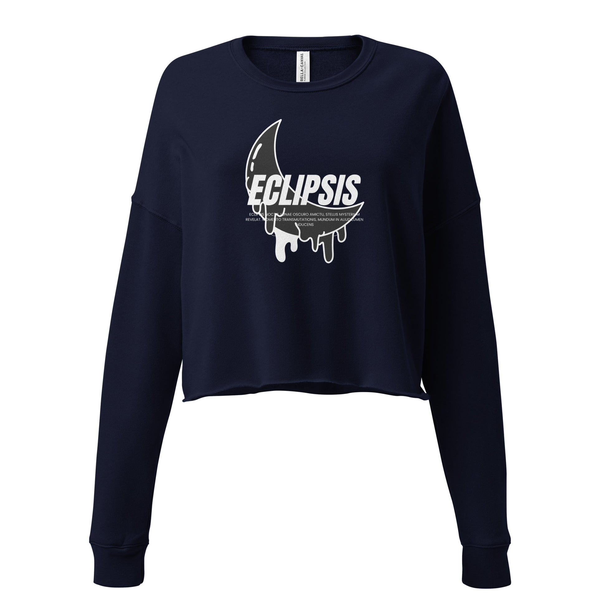 Lunar Eclipsis Women's Crop Sweatshirt - Navy - FLAKOUT