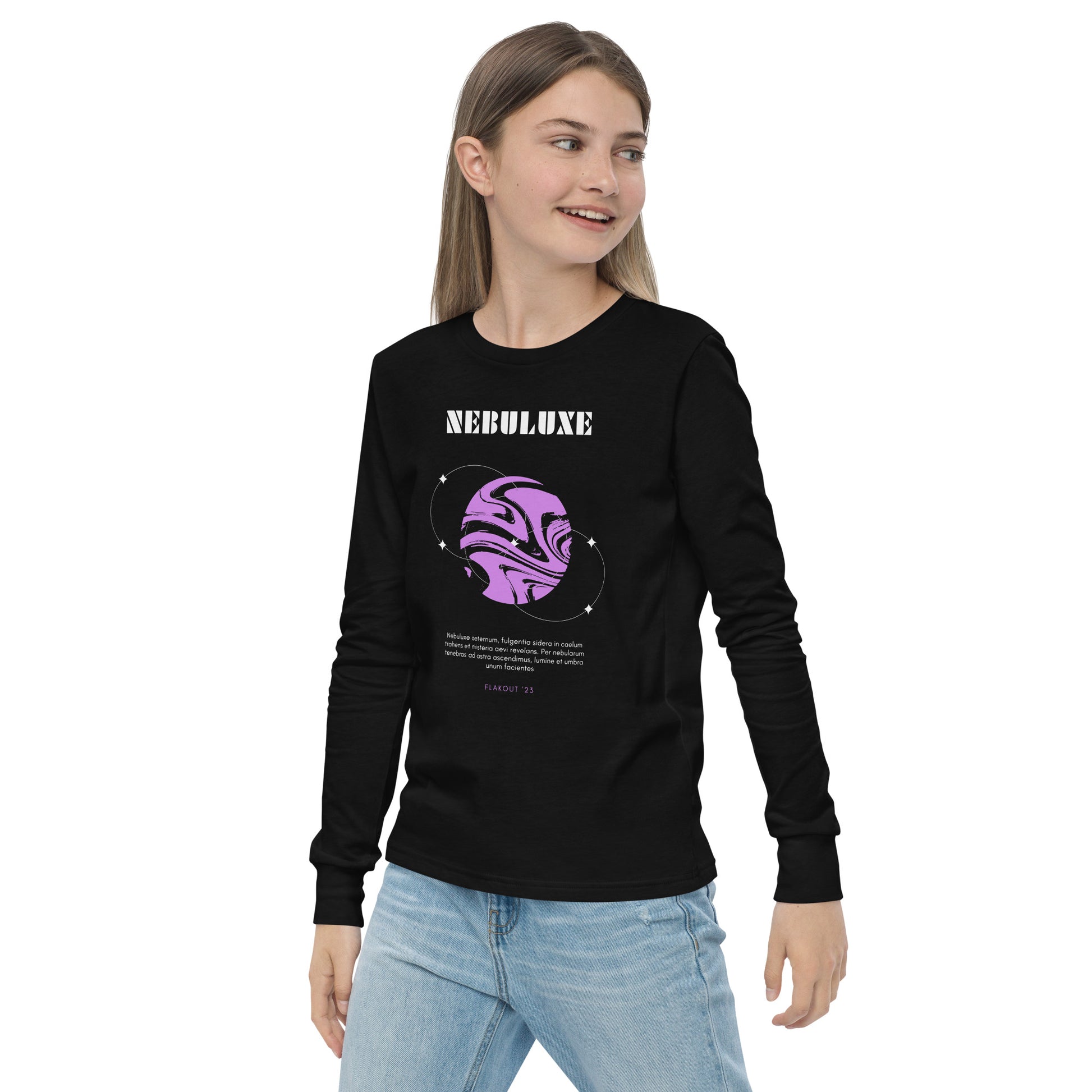 Nebuluxe Brilliance Kid's Long Sleeve Tee - FLAKOUT