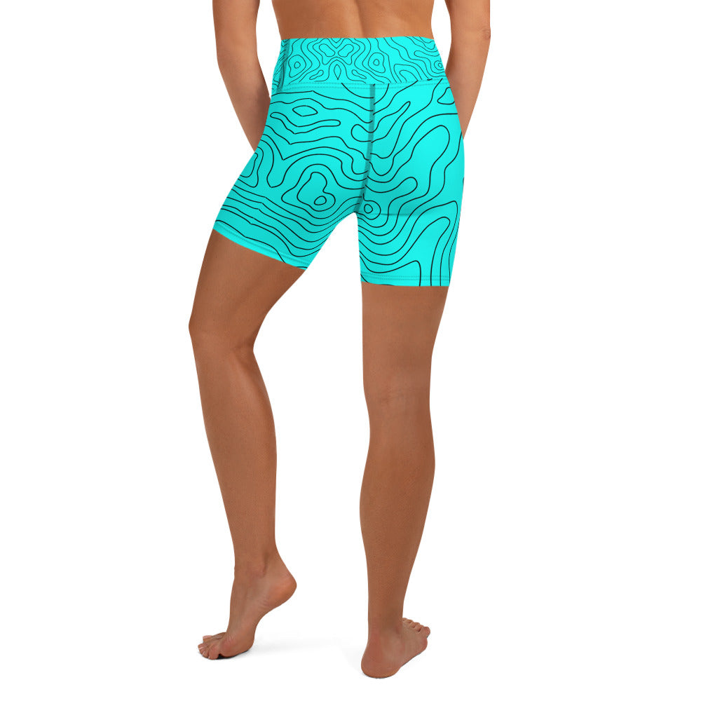 Blue Abyss Women's Yoga Shorts - FLAKOUT